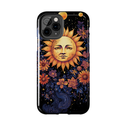 Cosmic Blooms: Floral Sun, Moon & Stars iPhone Case - Where Celestial Meets Botanical