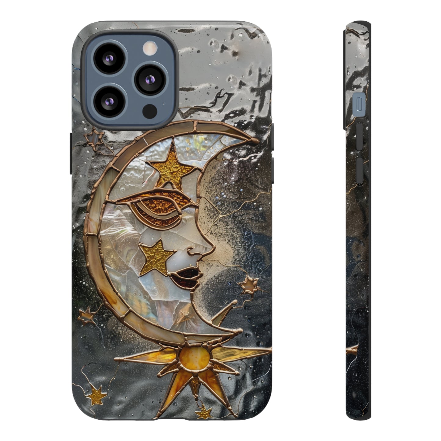 Moon Stars Liquid Glass Starry Night Phone Case