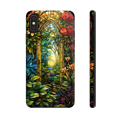 Secret Garden Stained Glass iPhone Tough Case | Unveil the Beauty of Nature with Reliable Protection