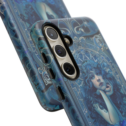 Blue Floral Art Nouveau Style Phone Case