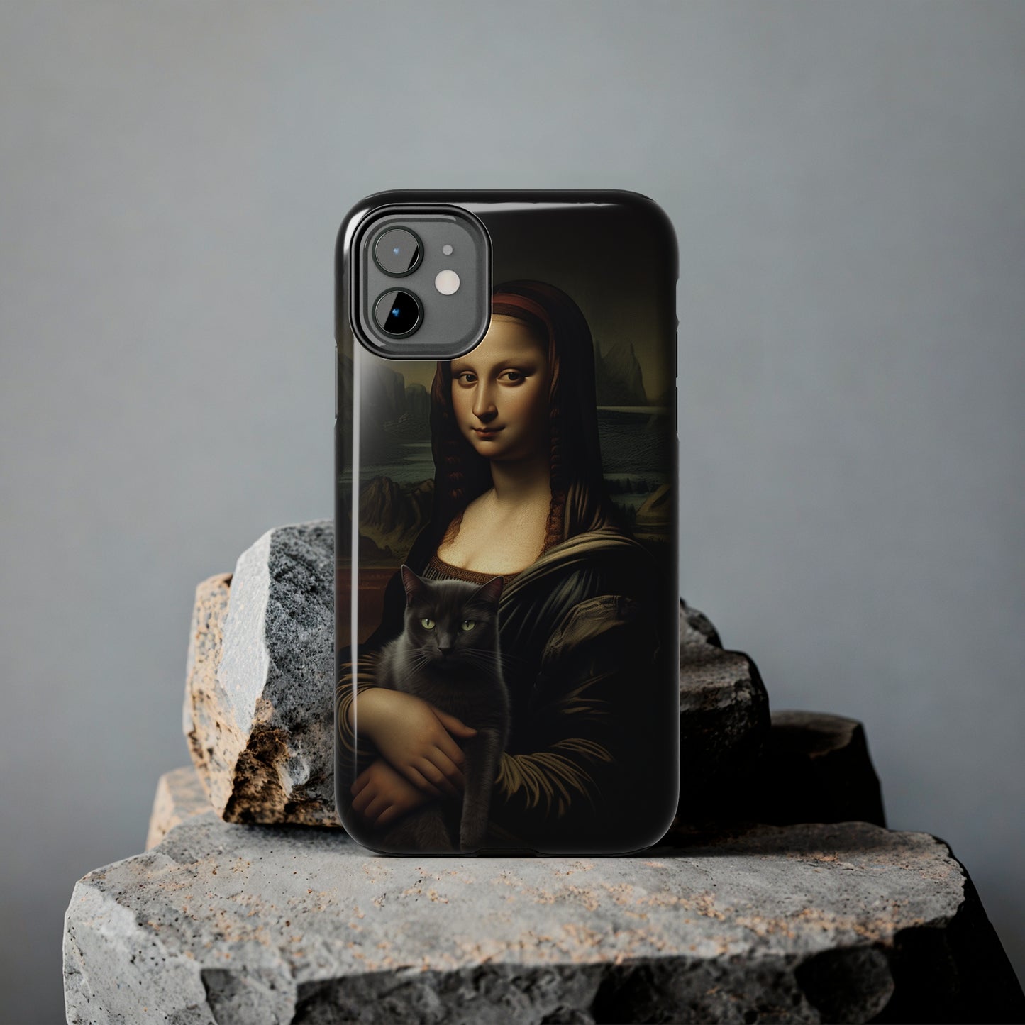 Mona Lisa with Cat iPhone Case | Art Phone Cases