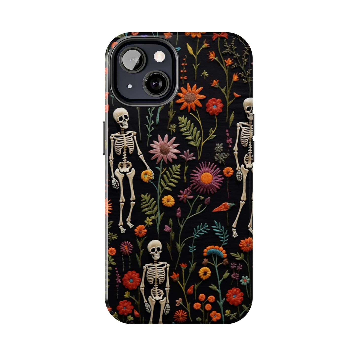 Skeletons in the garden Halloween Embroidery Phone Case