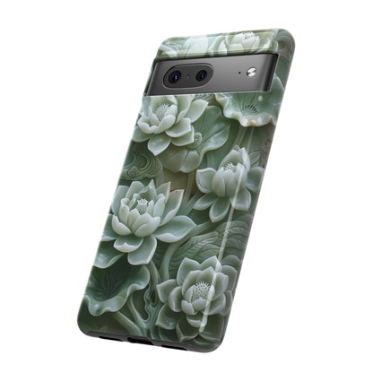 Green Jade Lotus Floral Art Phone Case