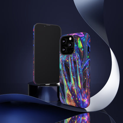 Marbled opalescent Holographic Print Phone Case