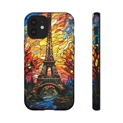 Parisian Elegance: Stained Glass Eiffel Tower | Artistic Flair iPhone Case for iPhone Models 11 through 14 Pro Max, Samsung Galaxy, and Google Pixel