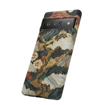 Chiyogami Stained Glass Floral Mountain Phone Case