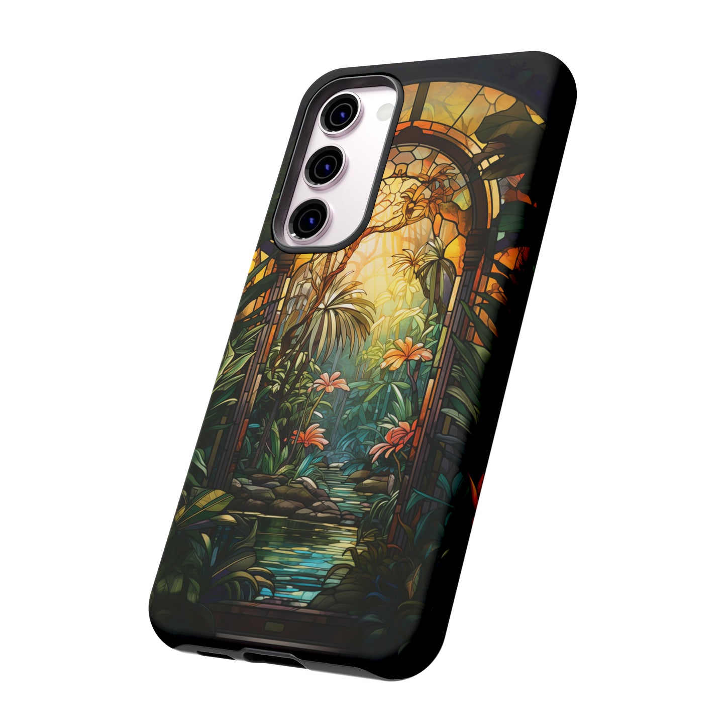 Stained Glass Phone Case Floral Aesthetic Art Nouveau Style