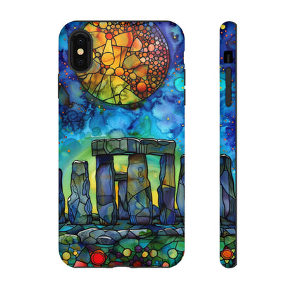 Stonehenge Neolithic Full Moon Stained Glass Watercolor Phone Cover