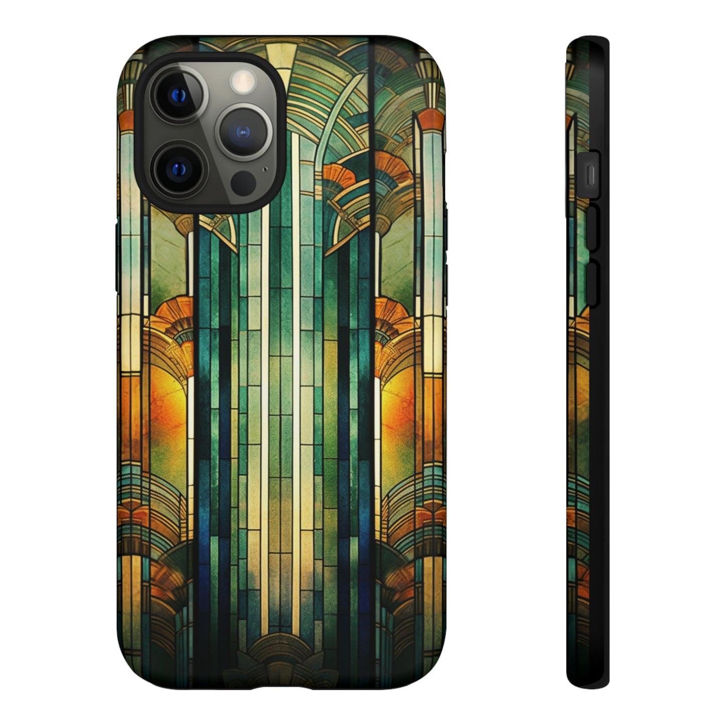 Art Deco Stained Glass floral Phone Case for iPhone 15, 14, Pro Max, 13, 12 & Samsung Galaxy S23, S22, S21, Google Pixel