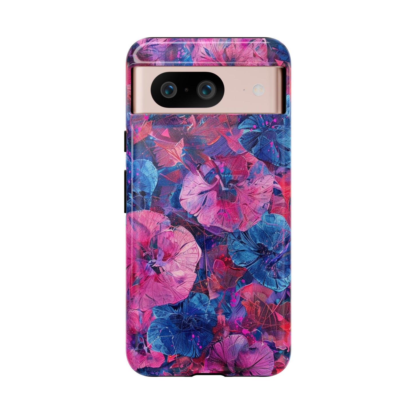 Magenta and Blue Color Floral Explosion Phone Case