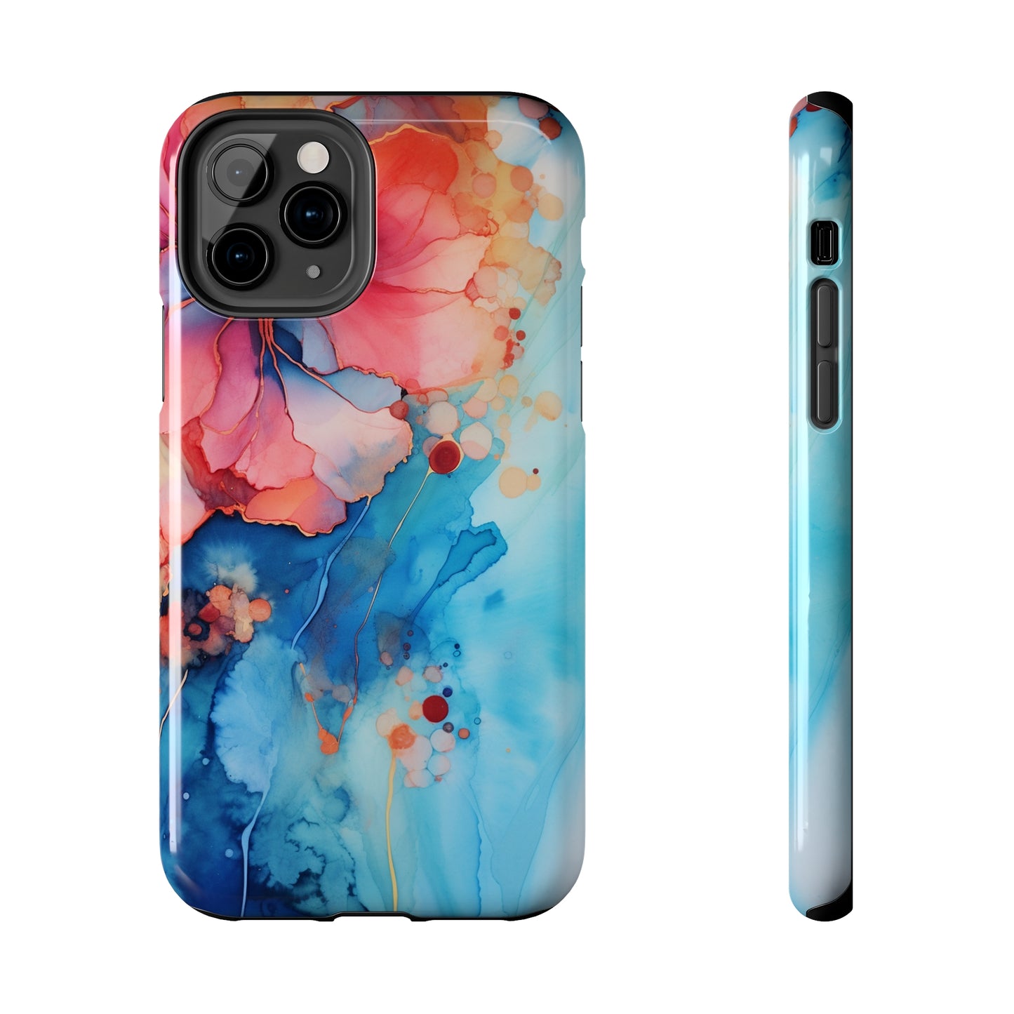 Marbled Floral Watercolor Phone Case | Embrace the Mesmerizing Multicolor Art