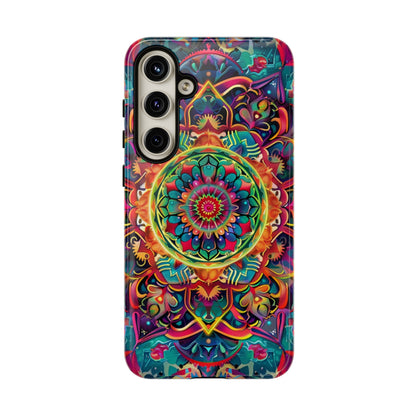 Cosmic Stained Glass Mandala Phone Case