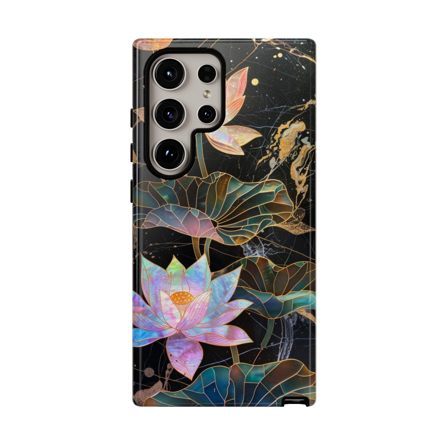 Zen Stained Glass Lotus Floral Design Phone Case