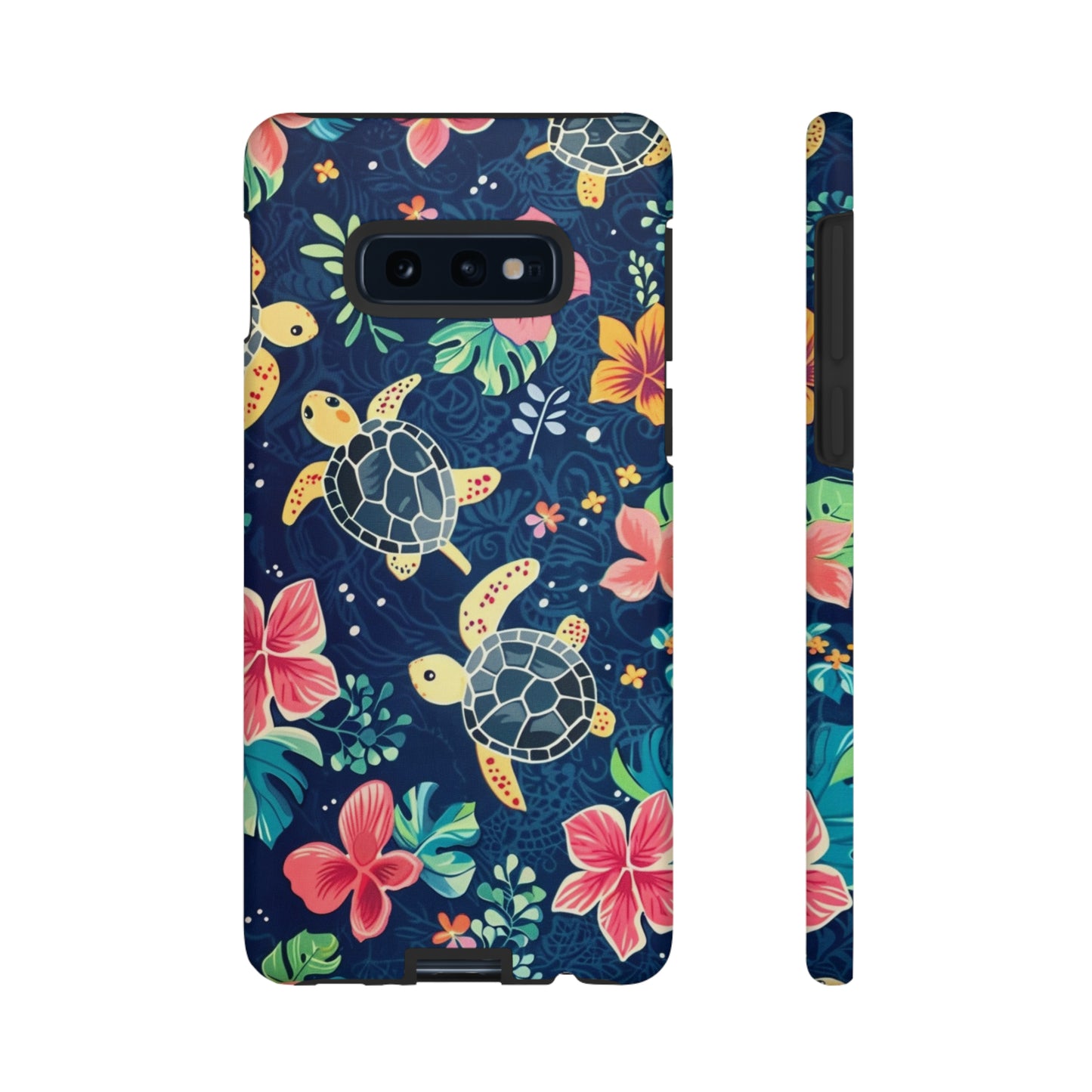 Undersea Floral Blue Sea Turtle Phone Case