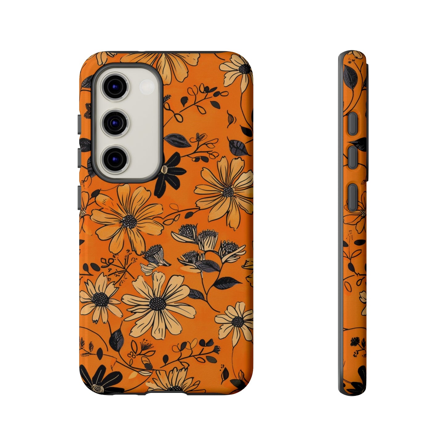 Orange Floral Phone Case Cute Summer Flower Aesthetic