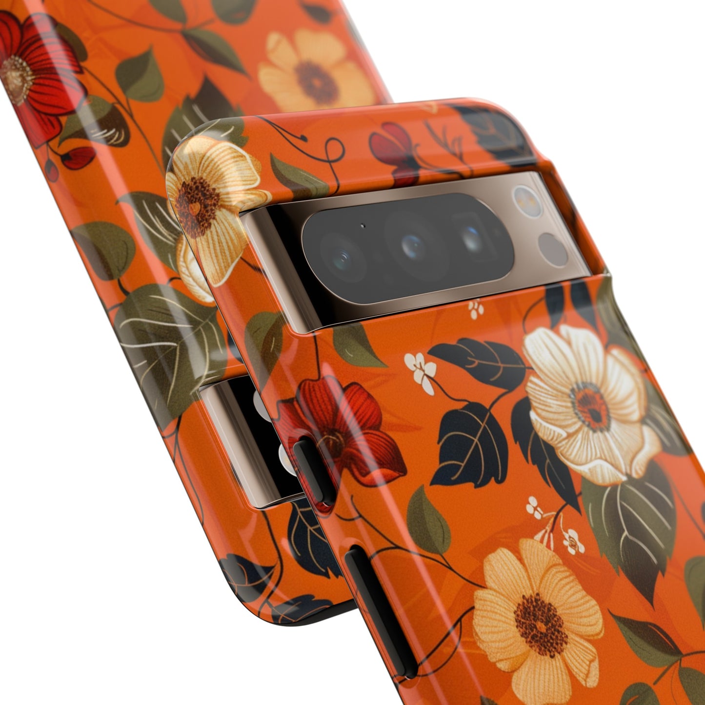 Orange Floral Phone Tough Case