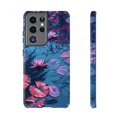 Magenta and Blue Color Zen Lily Pad Phone Case