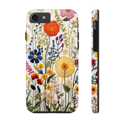 Wildflowers Floral Embroidery iPhone Case