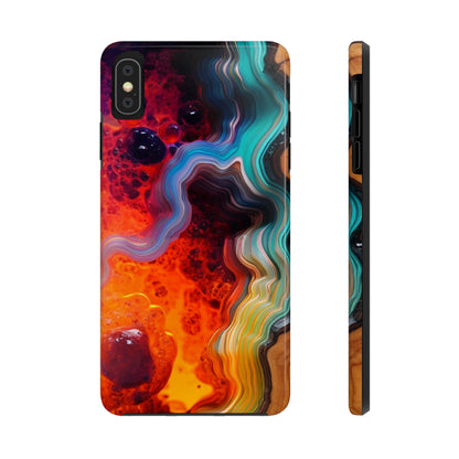 Faux Wood and Colorful Epoxy iPhone Case | Embrace the Beauty of Nature and Vibrant Artistry