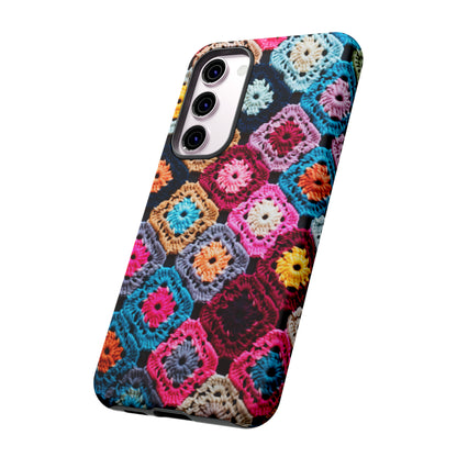 Vintage Floral Crochet Blanket Knit Look Phone Case