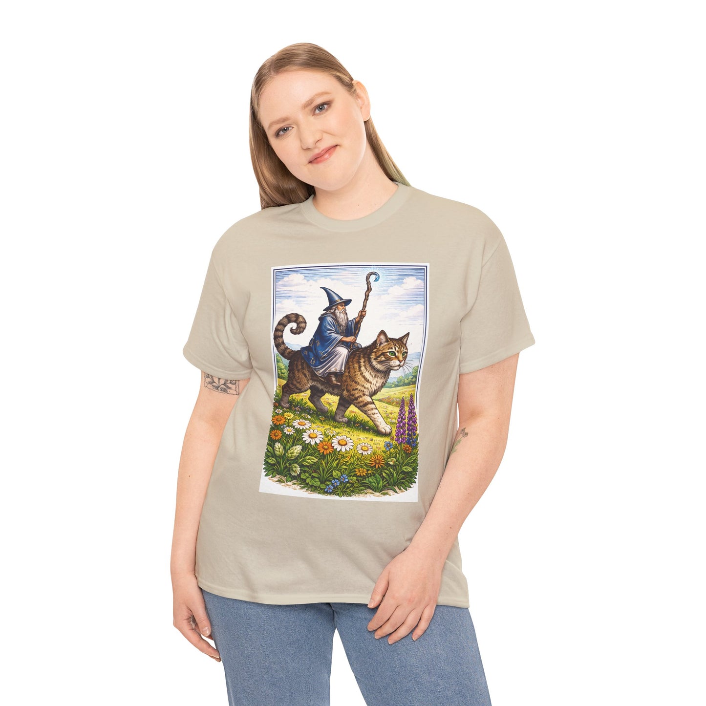 retro fantasy sorcerer cat t shirt