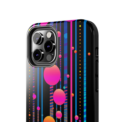 Experience a Blast from the Past: Retro Psychedelic Bubbles Tough Case for Apple iPhone Models