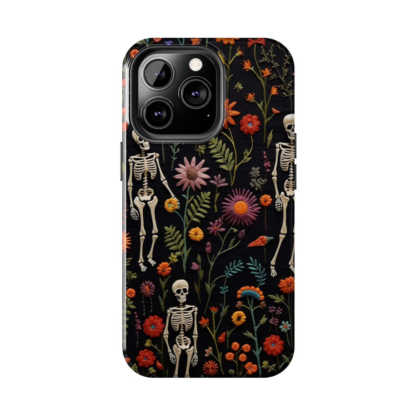 Skeletons in the garden Halloween Embroidery Phone Case