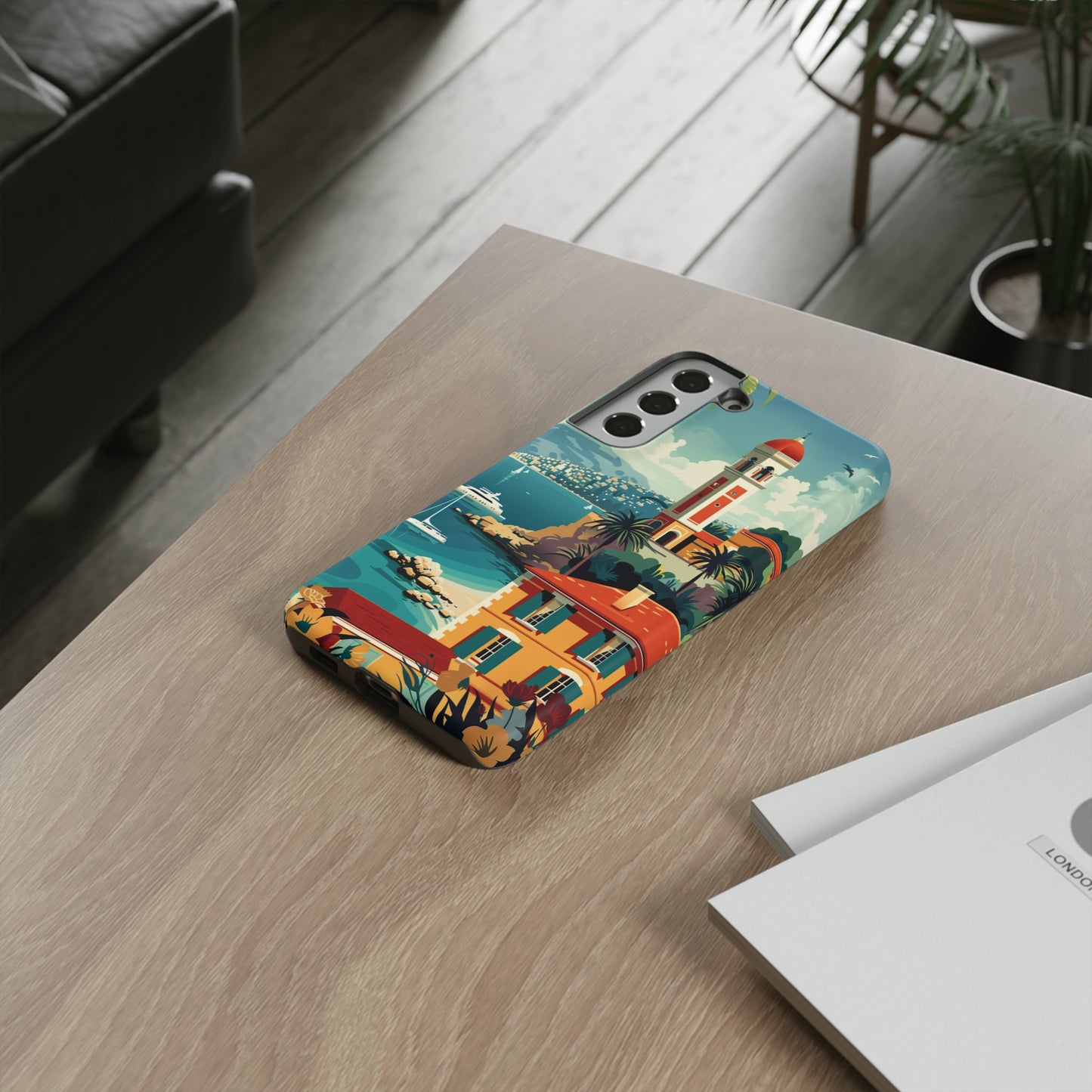 Midcentury French Riviera Landscape Painting Phone Case