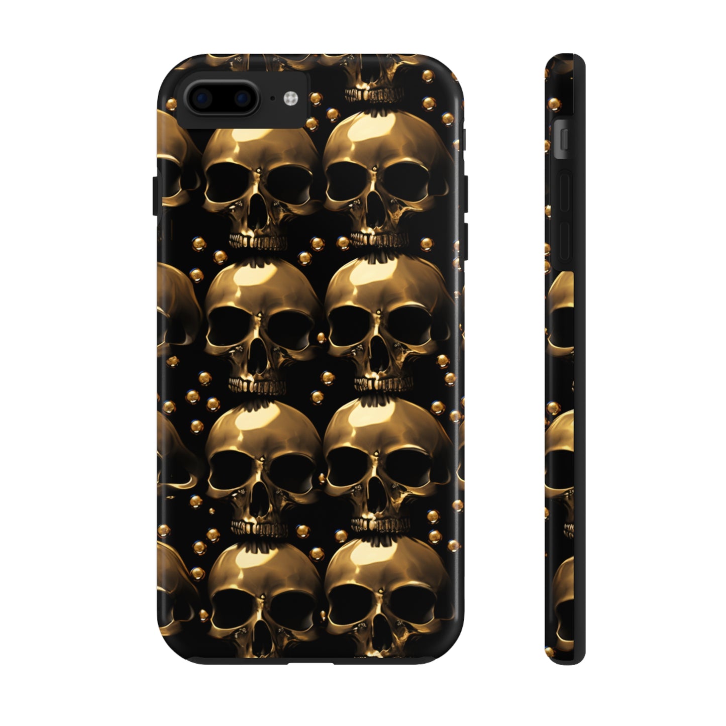 iPhone Case Golden Enigma: Where Goth Meets Glamour | Gold Skulls iPhone Tough Case