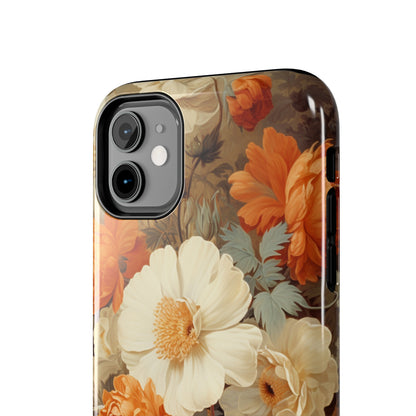 Vintage Floral Aesthetic Phone Tough Case Antique Print for iPhone 14 11 Pro 12 13 XR XS X 7+ 8 Boho Nature Flowers Cottage Core