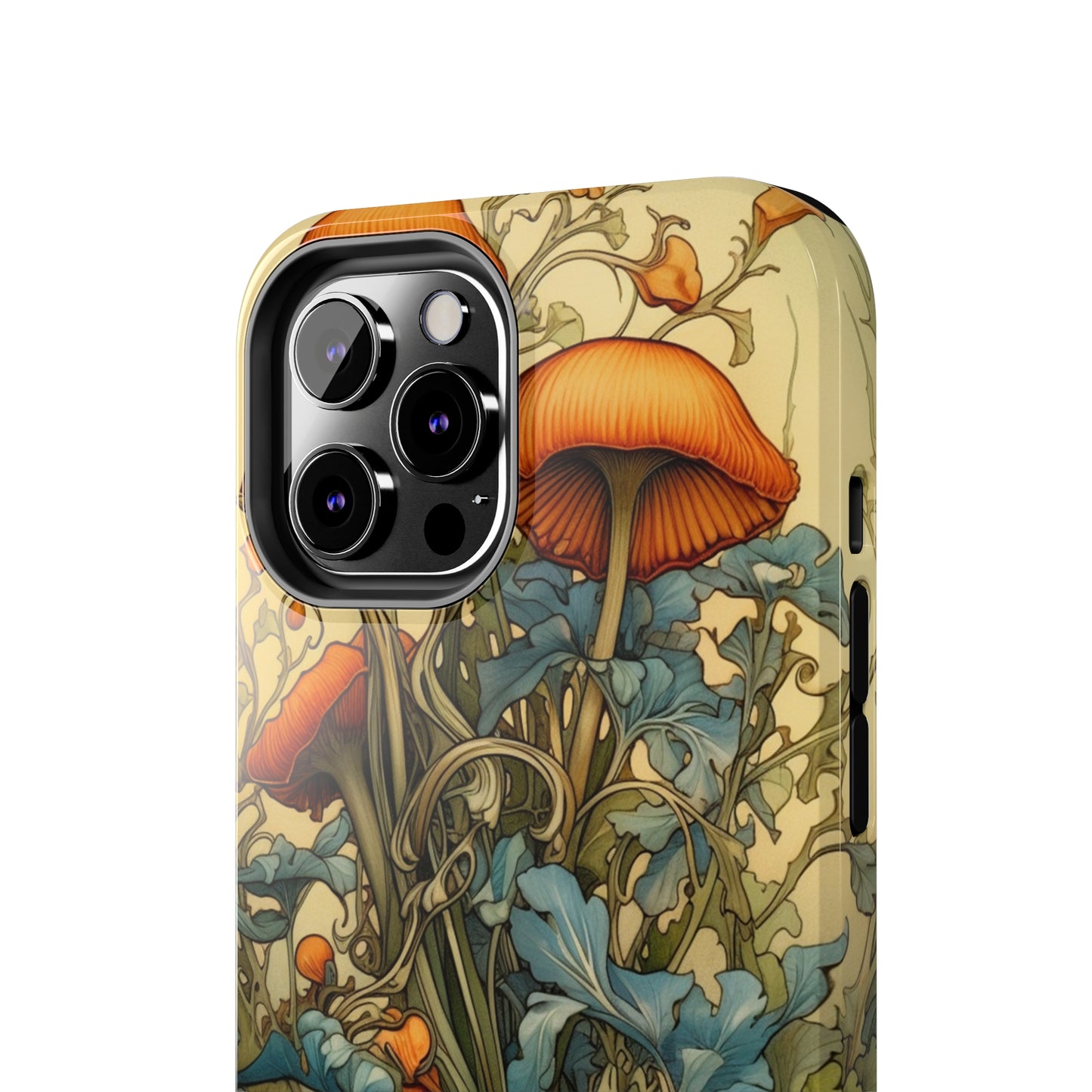 Vintage Mushroom iPhone Case Floral Aesthetic Art Nouveau Retro Phone Tough Case iPhone 14 Plus 13 12 7 8 SE Hippie Boho Style