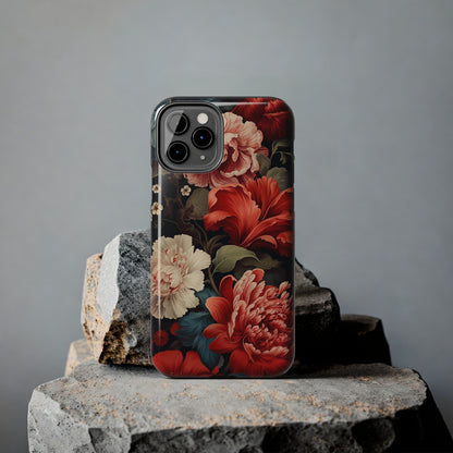 Vintage Floral Aesthetic Phone Tough Case Antique Print for iPhone 14 11 Pro 12 13 XR XS X 7+ 8 Boho Nature Flowers Cottage Core