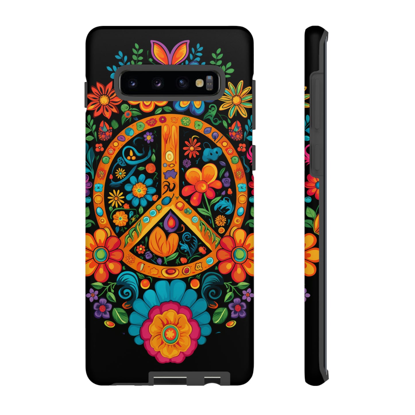 Peace Sign Embroidery Floral Hippie Style Phone Case