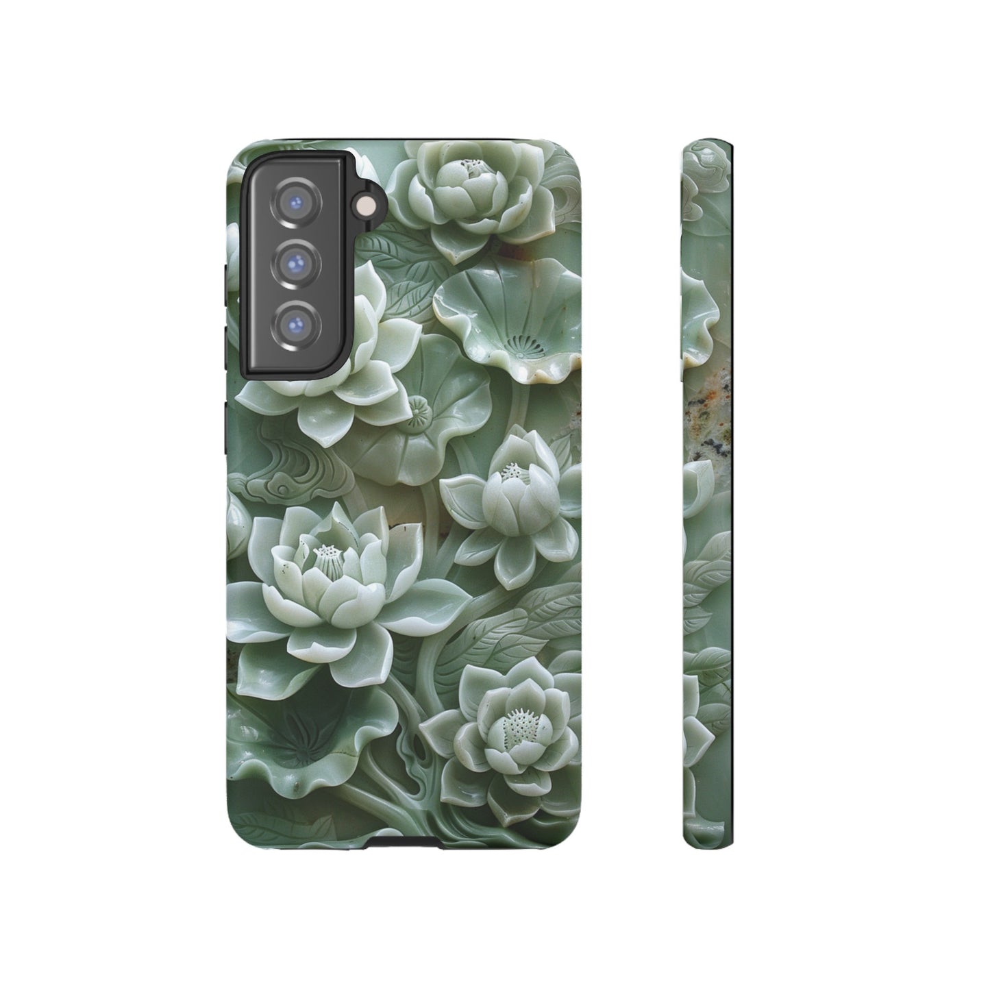 Green Jade Lotus Floral Art Phone Case