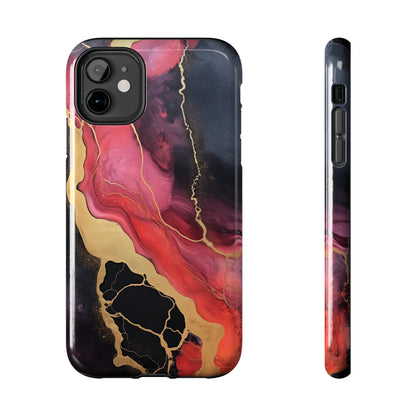 Marbled Dark Lava flow Phone Case | Embrace the Mesmerizing Multicolor Art