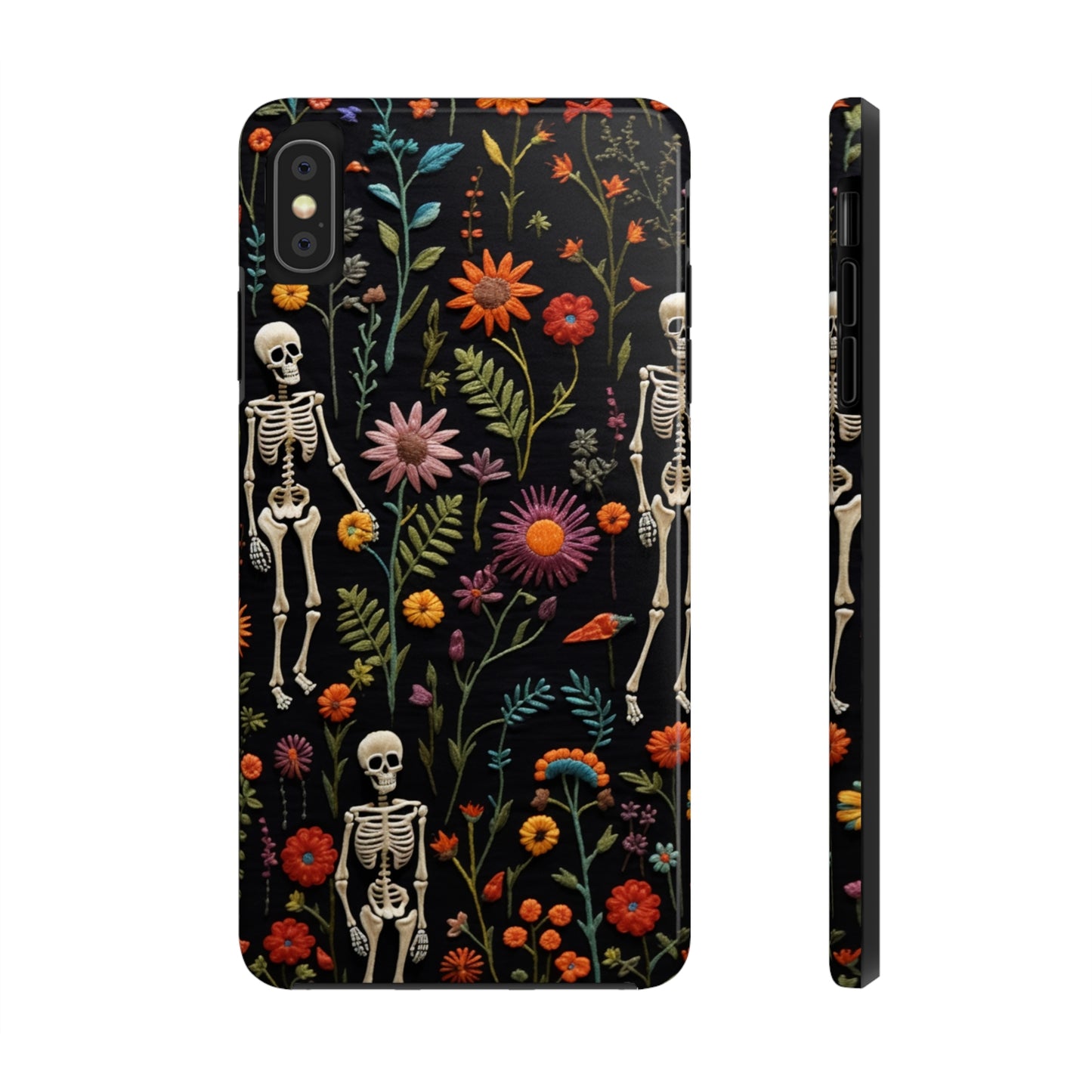 Skeletons in the garden Halloween Embroidery Phone Case