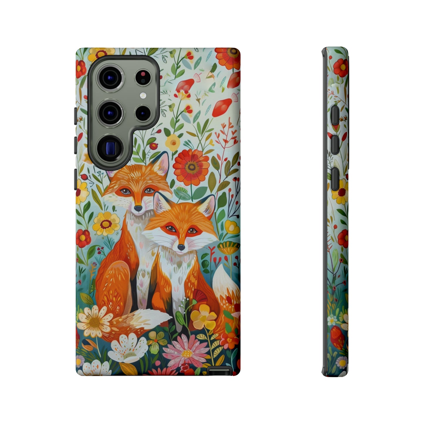 Foxes in the Floral Garden Phone Case