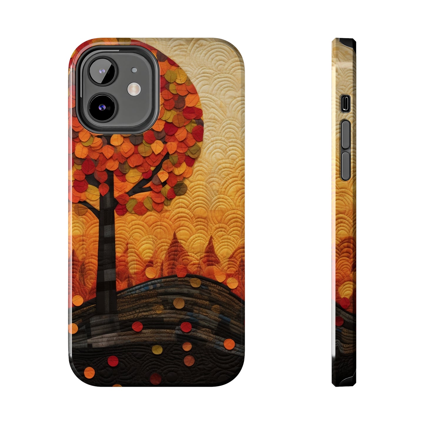 Autumn iPhone 15 Case, Forest Embroidered Style Phone Case | Cottagecore Fairytale Design | iPhone & Samsung | Boho Retro Vibe