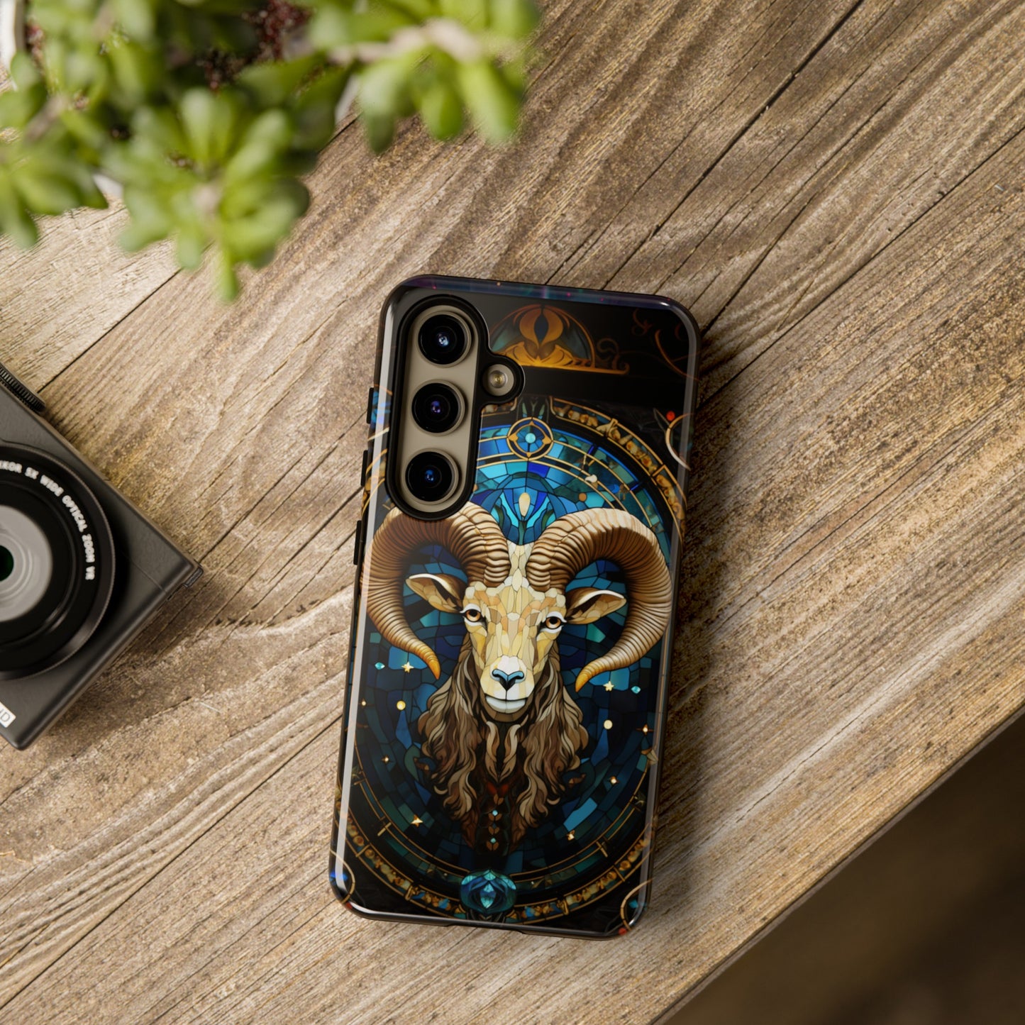 Aries Astrology Stained Glass Design Phone Case