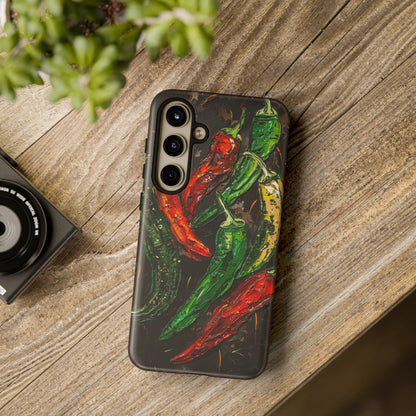 Green and Red Chili Peppers Phone Case