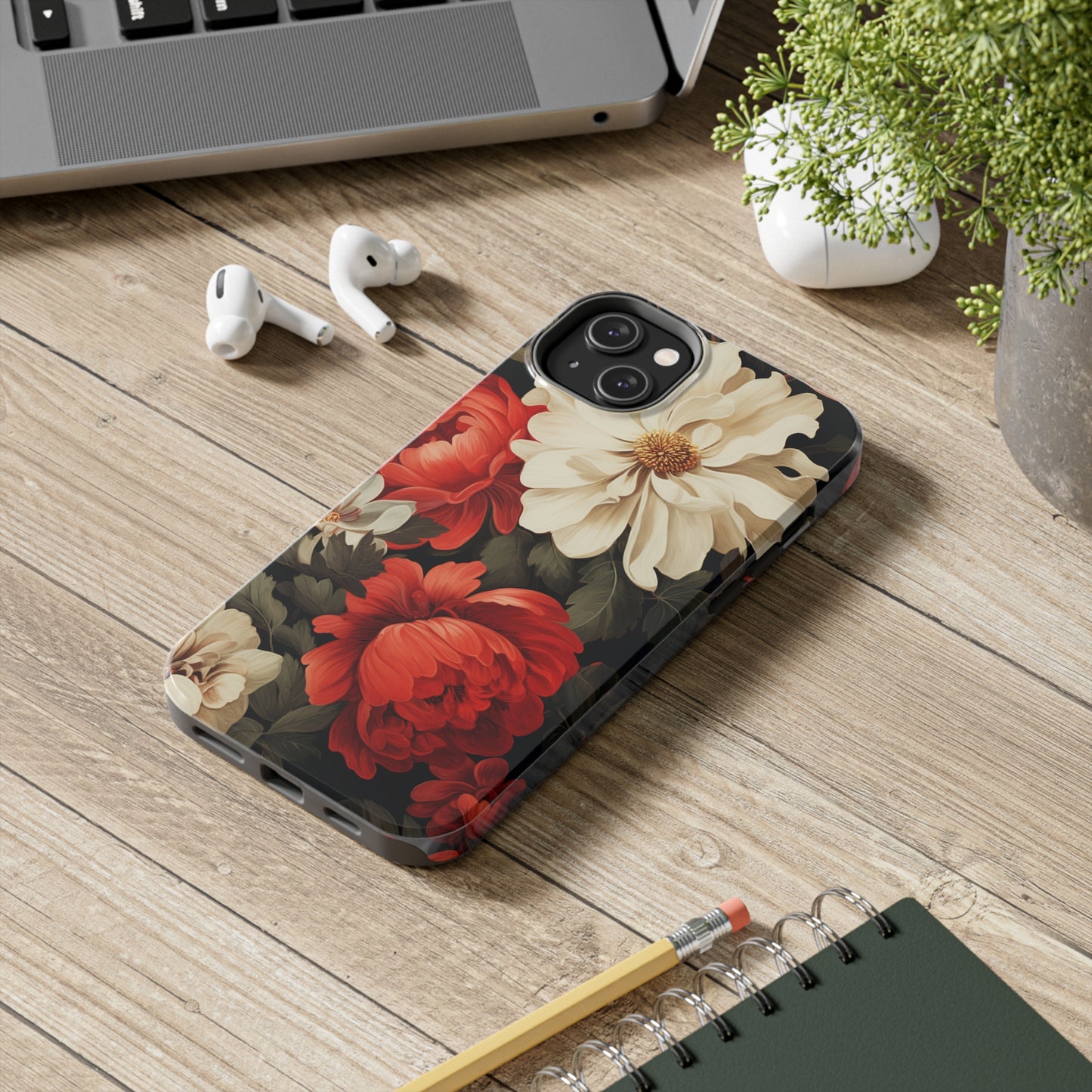 Vintage Floral Aesthetic Phone Tough Case | Antique Elegance for iPhone