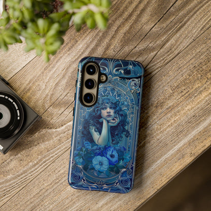 Blue Floral Art Nouveau Style Phone Case