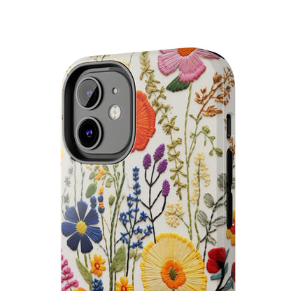 Wildflowers Floral Embroidery iPhone Case