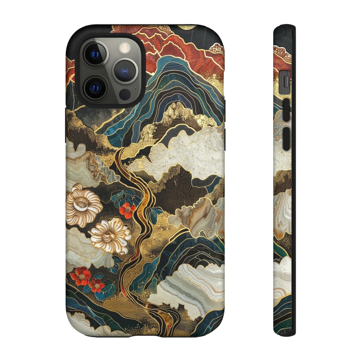 Chiyogami Stained Glass Floral Mountain Phone Case