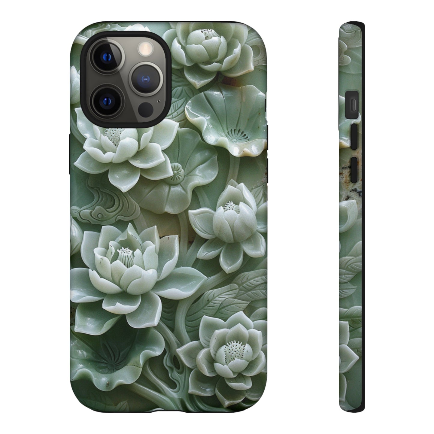 Green Jade Lotus Floral Art Phone Case