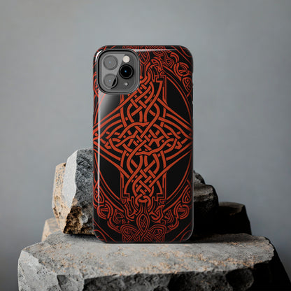 Eternal Weave iPhone Case, Red Celtic Tribal Knots | Timeless Symbolism iPhone Case for Models 11 through 14 Pro Max