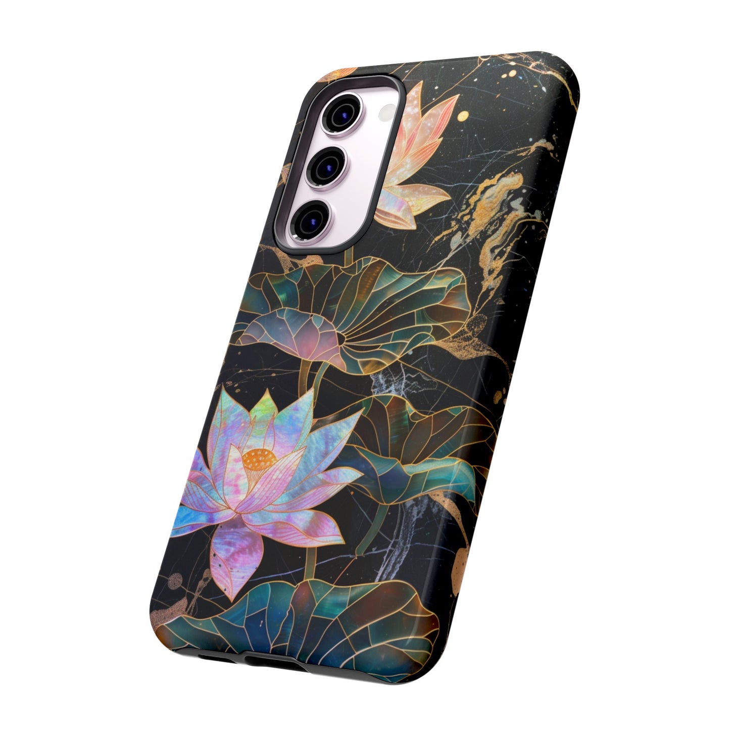 Zen Stained Glass Lotus Floral Design Phone Case