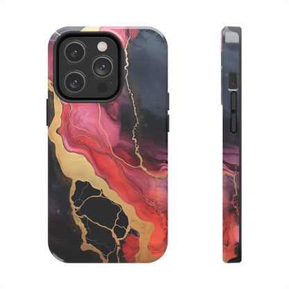 Marbled Dark Lava flow Phone Case | Embrace the Mesmerizing Multicolor Art