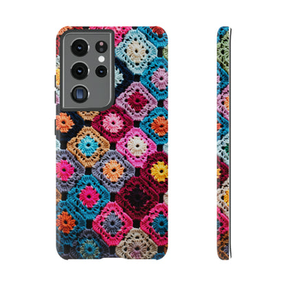 Vintage Floral Crochet Blanket Knit Look Phone Case