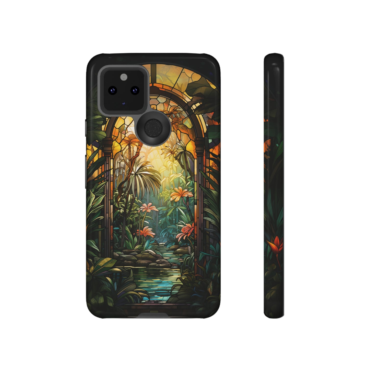 Stained Glass Phone Case Floral Aesthetic Art Nouveau Style